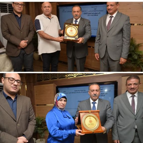 محافظ أسيوط يكرم رئيس حي غرب ومدير المشاركة المجتمعية تقديرًا لجهودهما المتميزة في خدمة المواطنين